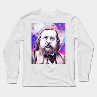 Theophile Gautier Pink Portrait | Theophile Gautier Artwork 8 Long Sleeve T-Shirt